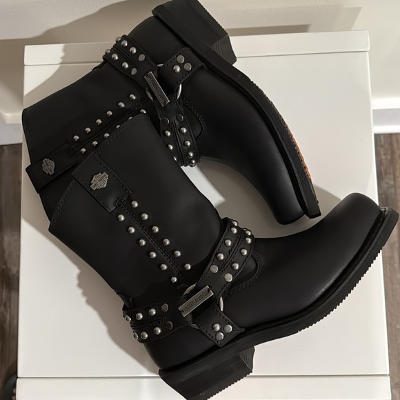Harley-Davidson Women’s Linnea Leather Motorcycle Boots Black Size 9.5 NWOB - Picture 8 of 10